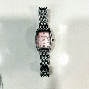 Caryino Women’s Silver Bracelet Watch with Pink Dial